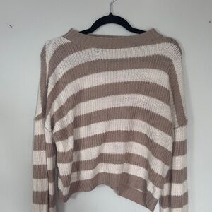 Garage Beige and Cream Striped Sweater